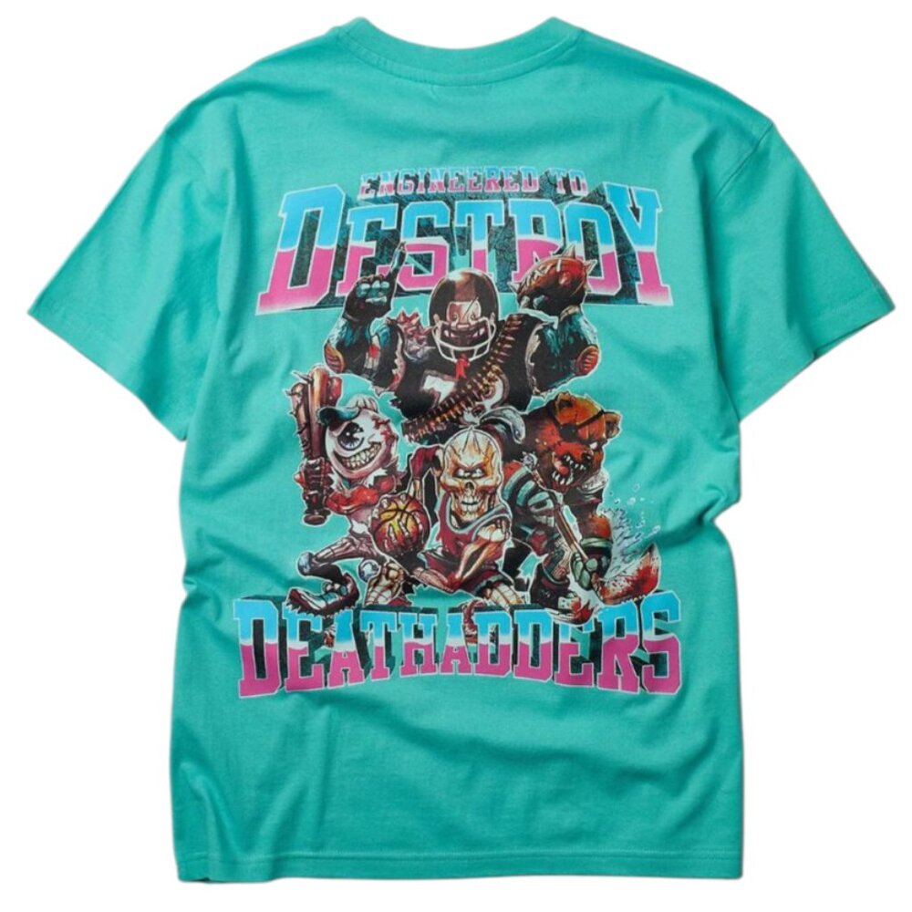 MISHKA DEATH ADDERS EMBROIDERED SHORT SLEEVE TEE - LIGHT BLUE